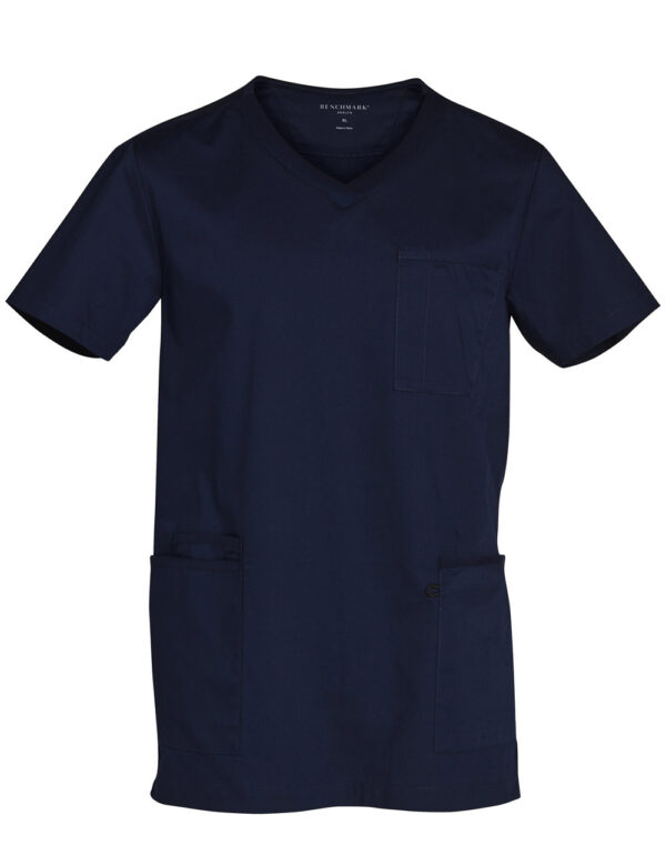 Mens V Neck Contrast Trim Scrub Top - Image 5