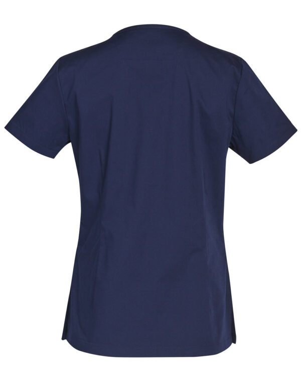Ladies V Neck Contrast Trim Scrub Top - Image 2