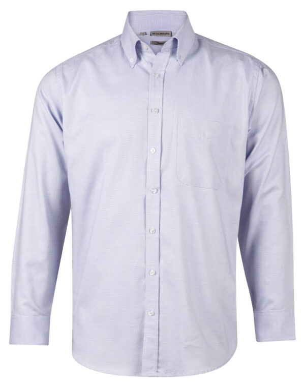 Men's Dot Contrast Long Sleeve Shirt - Image 3