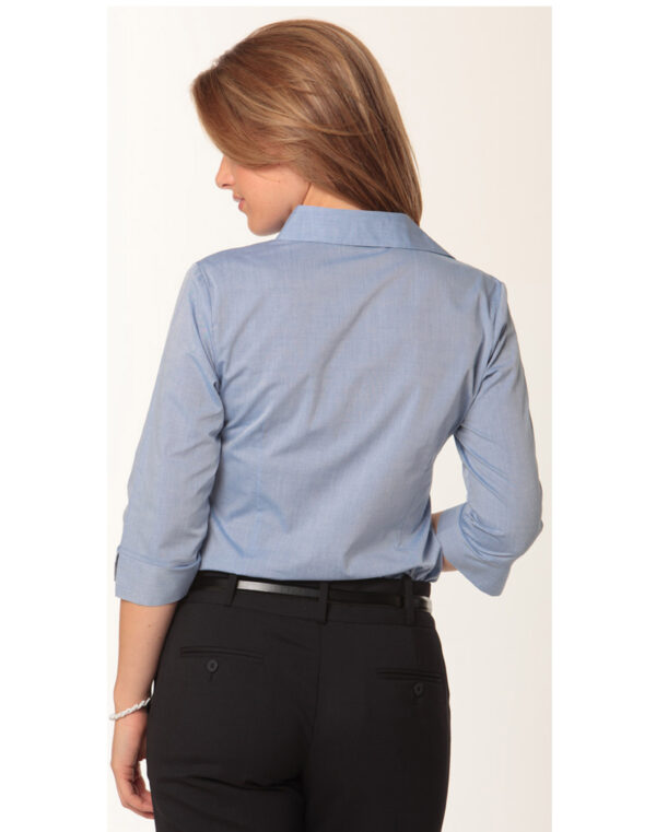 Women's Fine Chambray 3/4 Sleeve Shirt - Image 2