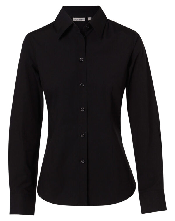 Women's Cotton/Poly Stretch Long Sleeve Shirt - Image 3