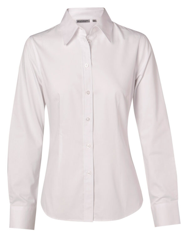 Women's Cotton/Poly Stretch Long Sleeve Shirt - Image 4