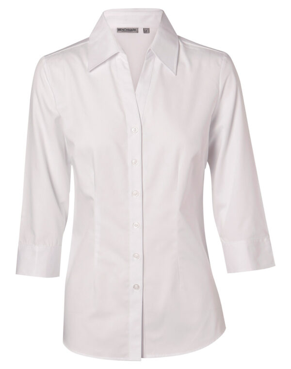 Women's Cotton/Poly Stretch 3/4 Sleeve Shirt - Image 4