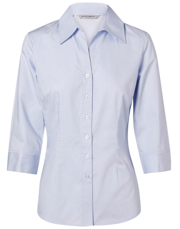 Women's Fine Twill 3/4 Sleeve Shirt - Image 3
