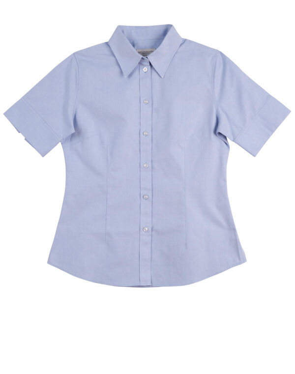 Women's Cvc Oxford Short Sleeve Shirt - Image 3