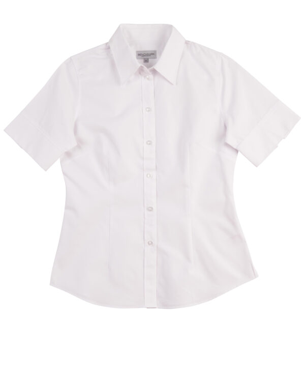 Women's Cvc Oxford Short Sleeve Shirt - Image 5