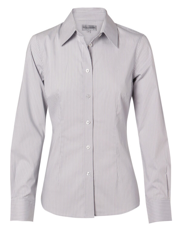 Women's Ticking Stripe Long Sleeve Shirt - Image 3
