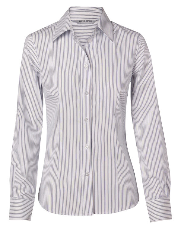 Women's Ticking Stripe Long Sleeve Shirt - Image 4
