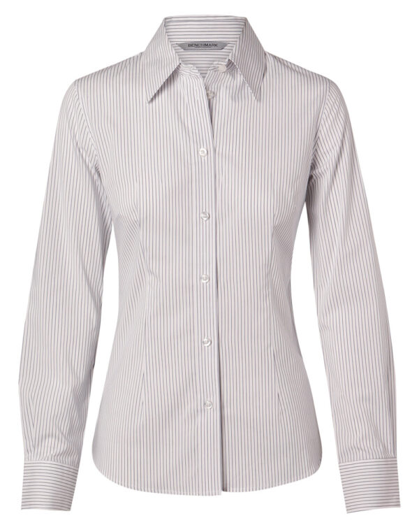 Women's Ticking Stripe Long Sleeve Shirt - Image 5