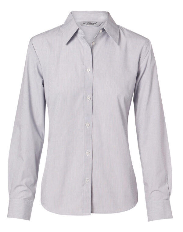 Women's Fine Stripe Long Sleeve Shirt - Image 4