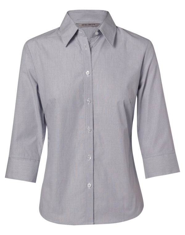 Women's Fine Stripe 3/4 Sleeve Shirt - Image 4