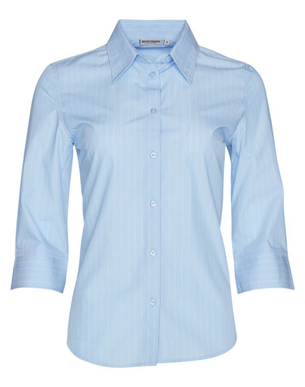 Women's Pin Stripe 3/4 Sleeve Shirt - Image 3
