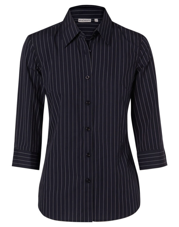 Women's Pin Stripe 3/4 Sleeve Shirt - Image 4