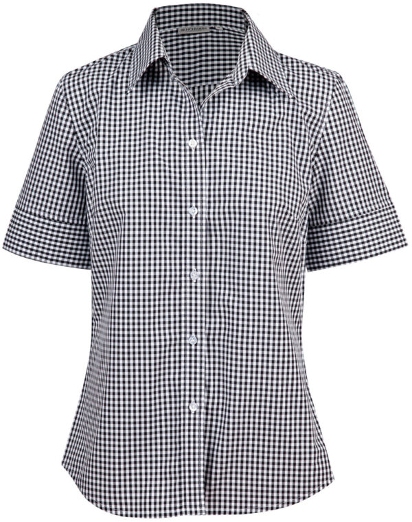 Ladies’ Gingham Check Short Sleeve Shirt - Image 3