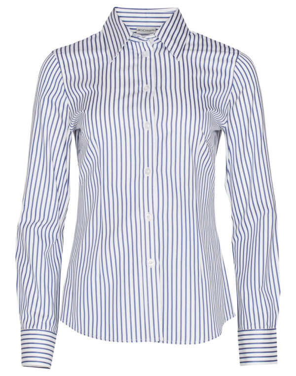 Ladies'  Executive Sateen Stripe Long Sleeve Shirt - Image 3