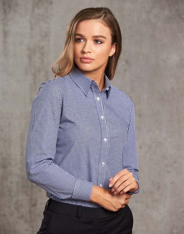 Ladies’ Multi Tone Check Long Sleeve Shirt