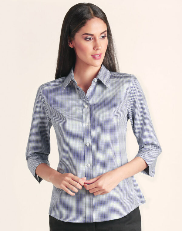 Ladies’ Multi Tone Check 3/4 Sleeve Shirt