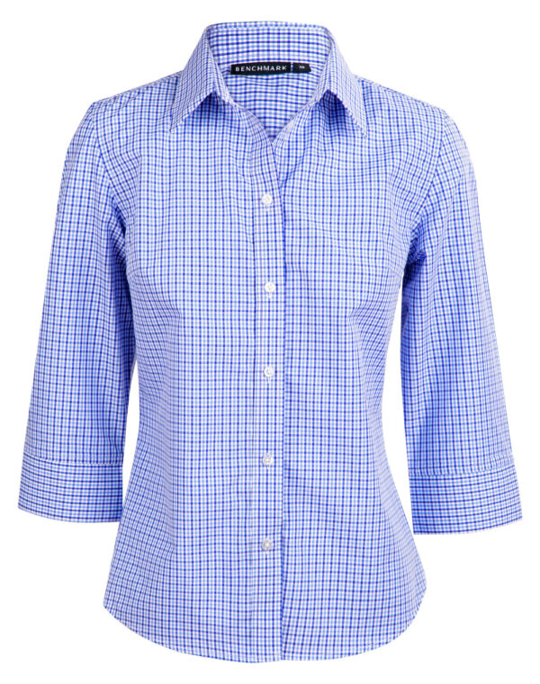 Ladies’ Multi Tone Check 3/4 Sleeve Shirt - Image 4