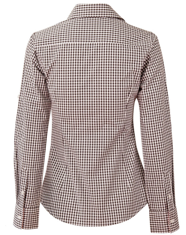 Ladies’ Gingham Check Long Sleeve Shirt - Image 2