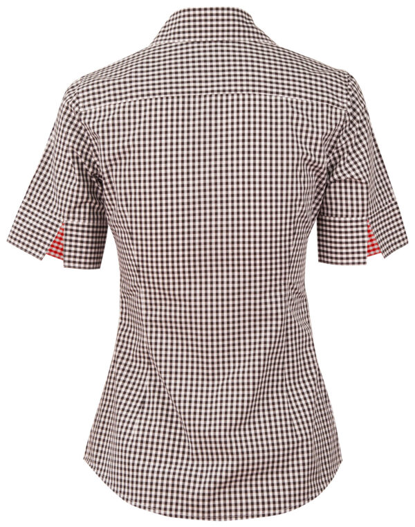 Ladies’ Gingham Check Short Sleeve Shirt - Image 2
