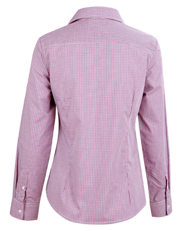 Ladies’ Two Tone Mini Gingham Long Sleeve Shirt - Image 2