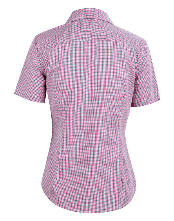 Ladies’ Two Tone Mini Gingham Short Sleeve Shirt - Image 2