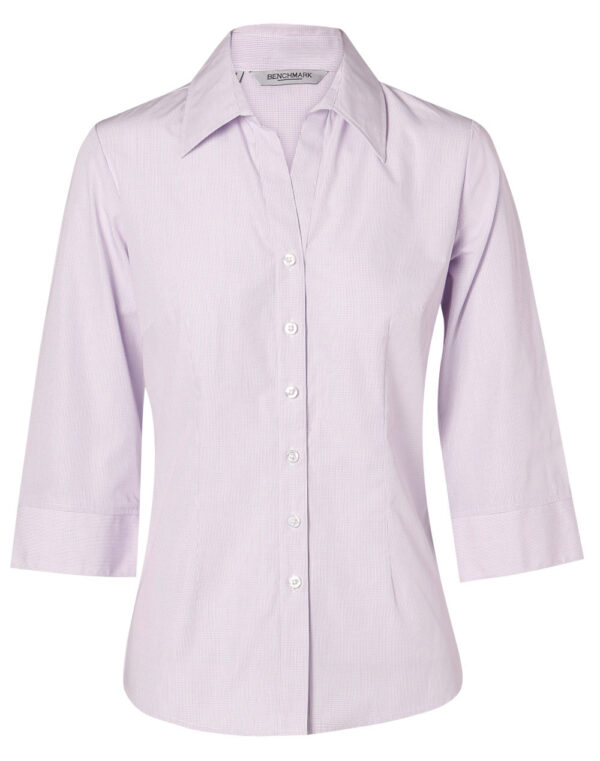 Women's Mini Check 3/4 Shirt - Image 3