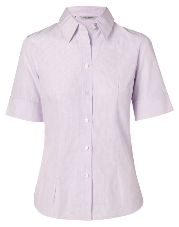 Women's Mini Check Short Sleeve Shirt - Image 3