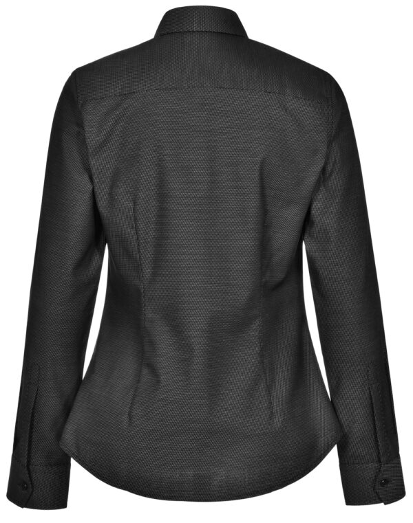 Ascot Ladies Long Sleeve Dot Jacquard Stretch Shirt - Image 2