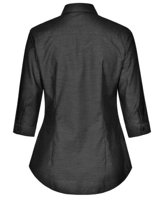 Ascot Ladies 3/4 Sleeve Dot Jacquard Stretch Shirt - Image 2