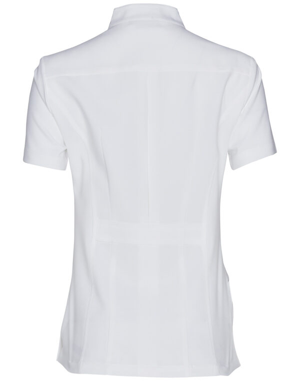 Women’s Full Zip Front Short Sleeve Tunic - Image 2