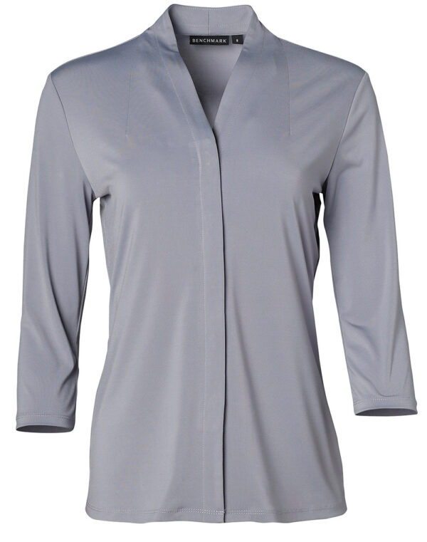 Ladies 3/4 Sleeve Stretch Knit Top Isabel - Image 4