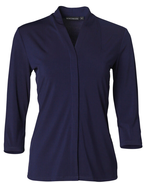 Ladies 3/4 Sleeve Stretch Knit Top Isabel - Image 5