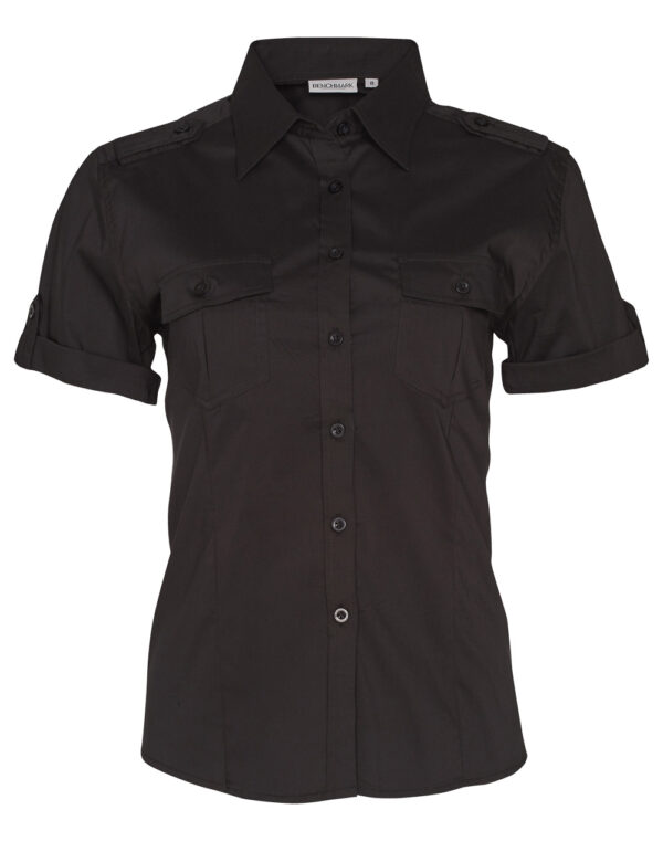 Women's Short Sleeve Military Shirt - Image 3