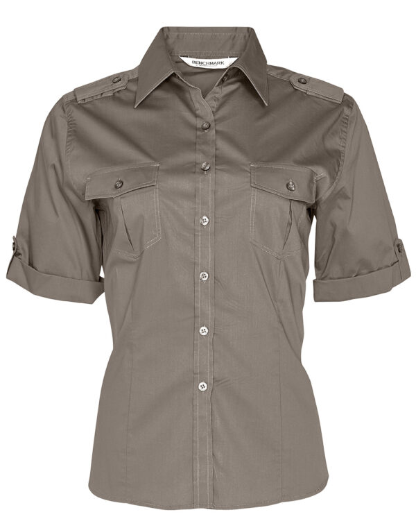 Women's Short Sleeve Military Shirt - Image 4