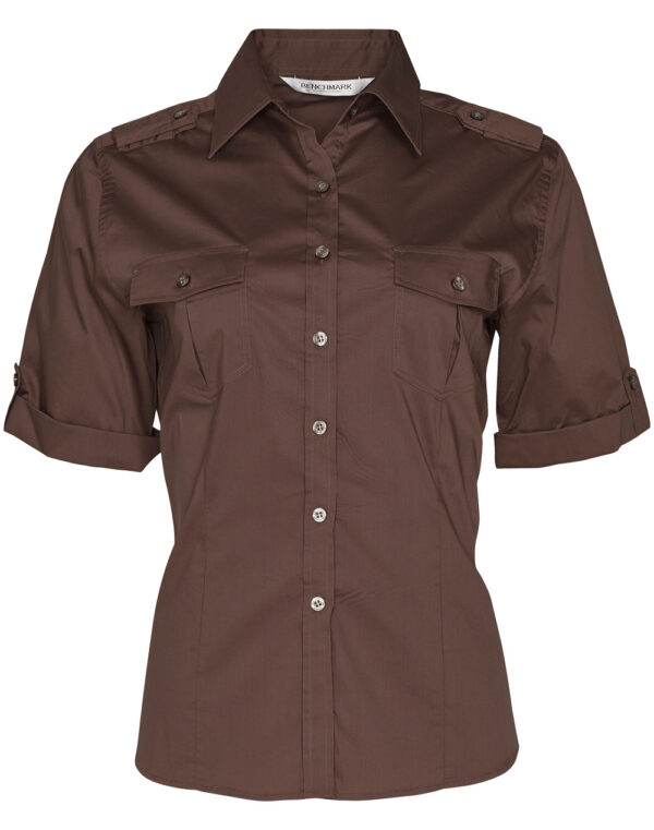 Women's Short Sleeve Military Shirt - Image 5