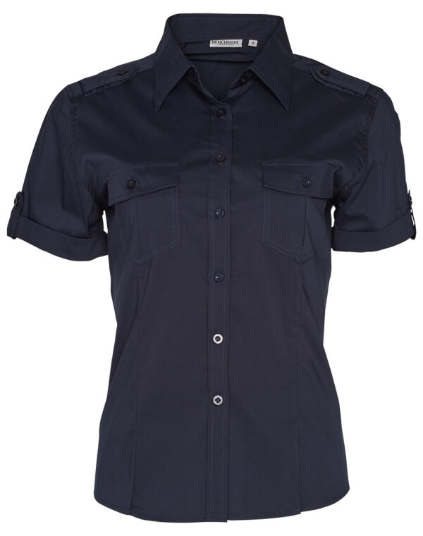Women's Short Sleeve Military Shirt - Image 6