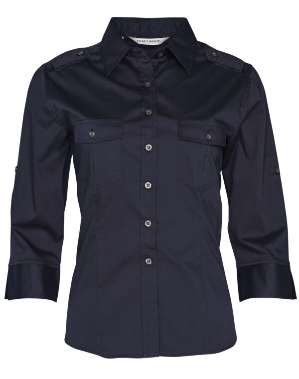 Women's 3/4 Sleeve Military Shirt - Image 6