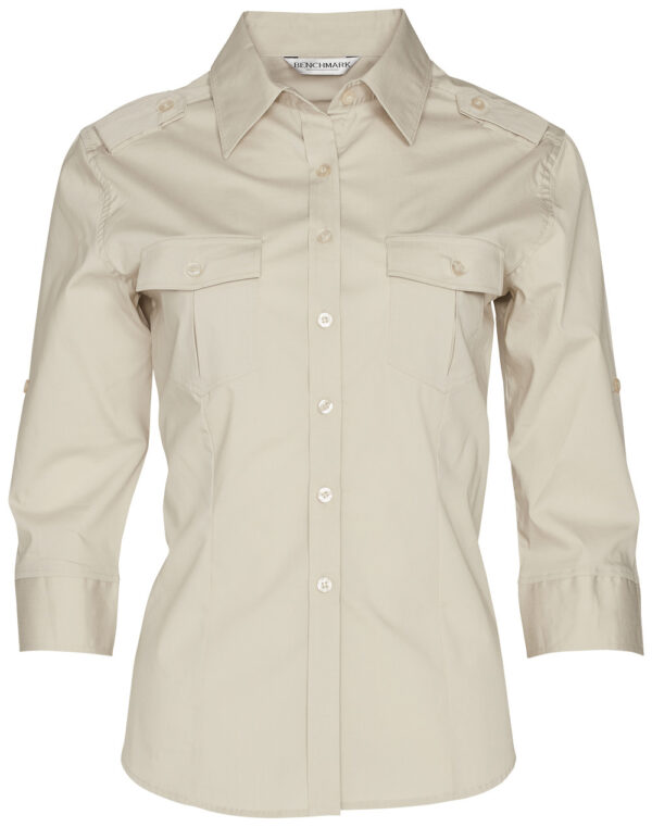 Women's 3/4 Sleeve Military Shirt - Image 7