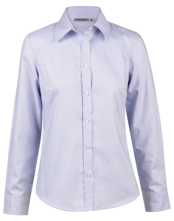 Ladies’ Dot Contrast Long Sleeve Shirt - Image 3