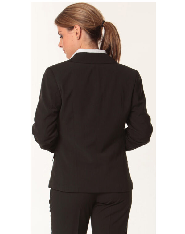 Women's Poly/Viscose Stretch Stripe One Button Cropped Jacket - Image 2