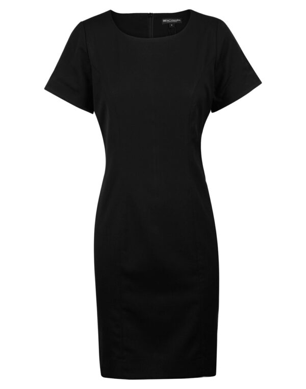 Ladies’ Poly/Viscose Stretch, Short Sleeve Dress - Image 3
