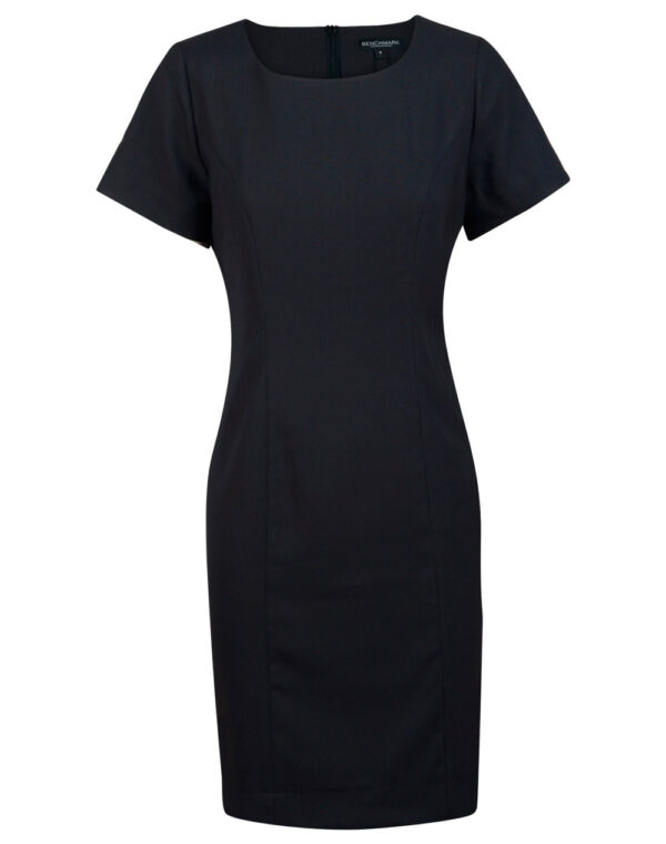 Ladies’ Poly/Viscose Stretch, Short Sleeve Dress - Image 4