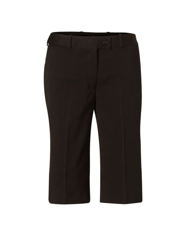 Women's Poly/Viscose Stretch Knee Length Flexi Waist Shorts - Image 4