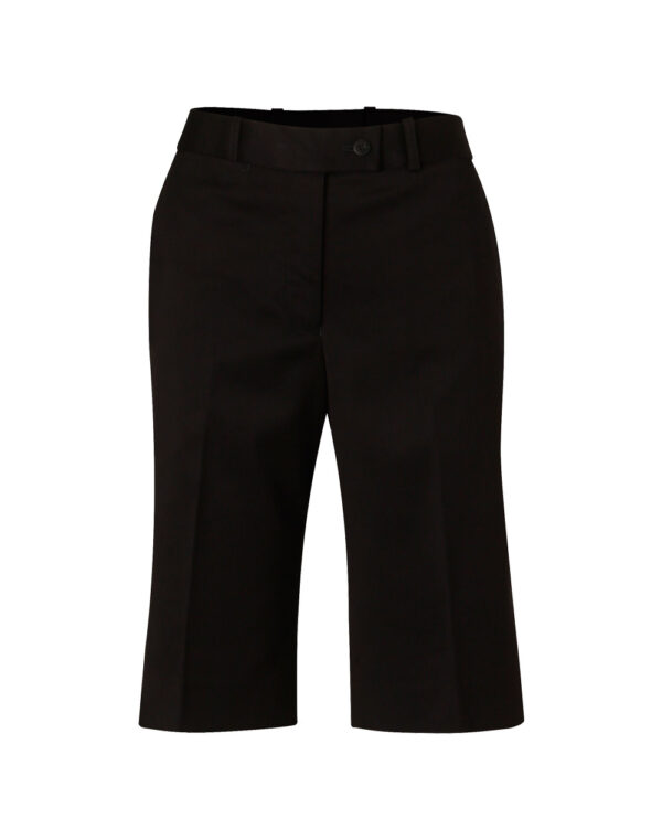 Women's Poly/Viscose Stretch Knee Length Flexi Waist Shorts - Image 5