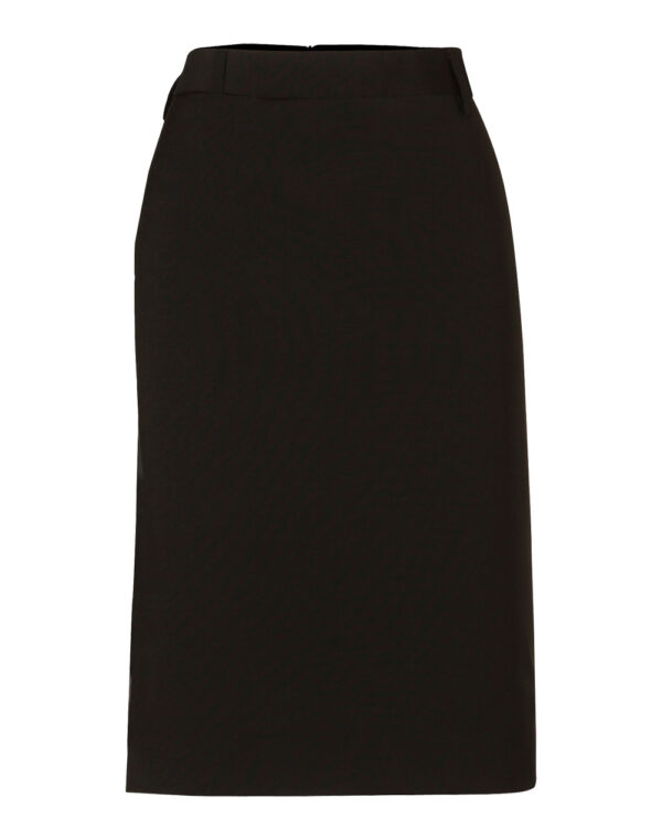 Women's Wool Blend Stretch Mid Length Lined Pencil Skirt - Image 3