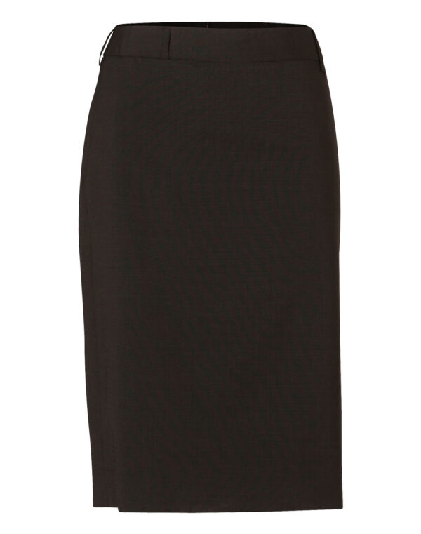 Women's Wool Blend Stretch Mid Length Lined Pencil Skirt - Image 4