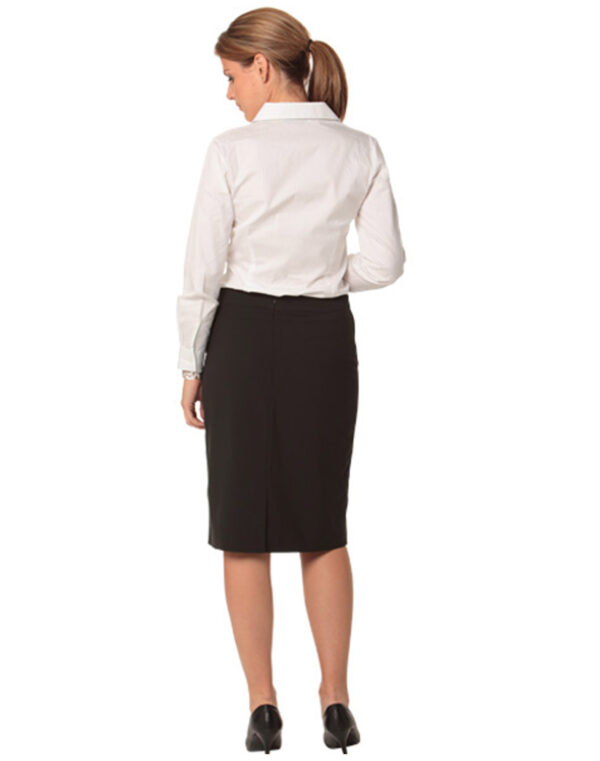 Women's Poly/Viscose Stretch Stripe Mid Length Lined Pencil Skirt - Image 2