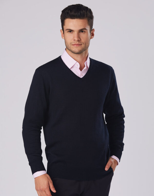 Men's V Neck Long Sleeves Jumper
