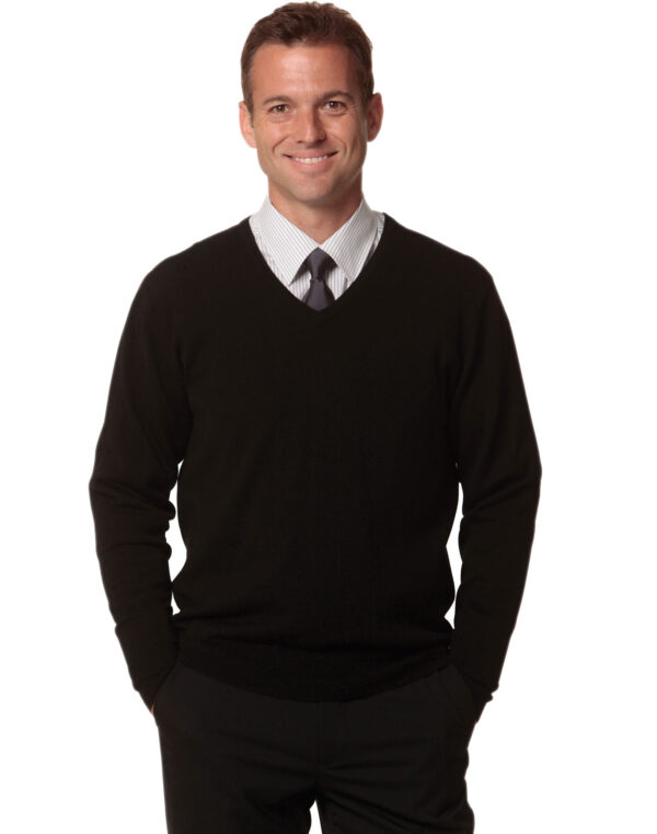 Men's V Neck Long Sleeves Jumper - Image 2